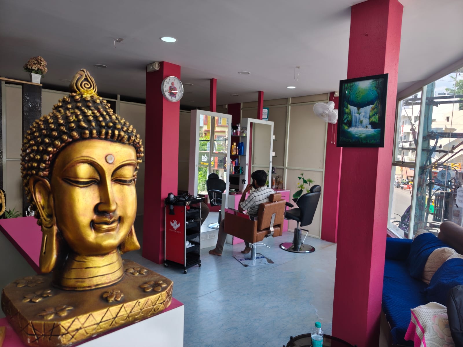 Smart Look Unisex Salon interior on Ullal Main Road Bangalore with modern styling stations